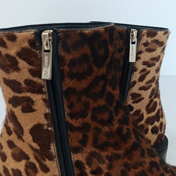 Jimmy Choo Women's Mava Leopard-Print Fur Ankle Boots - EU36/US6 - Picture 9 of 14